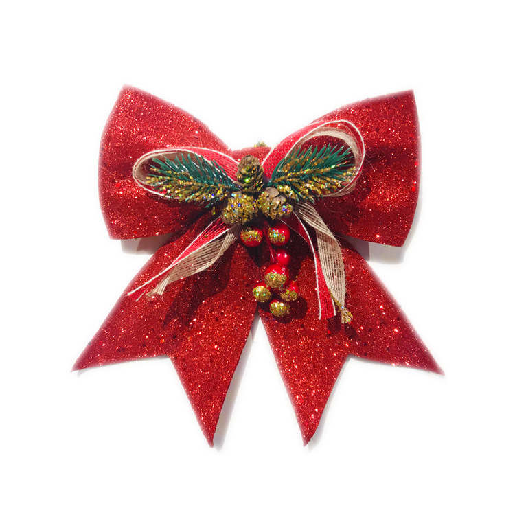卸売りの大きいサイズの新型のクリスマスの蝶結びのクリスマスツリーの松果の金粉の結び目のホテルのデパートの装飾用品|undefined