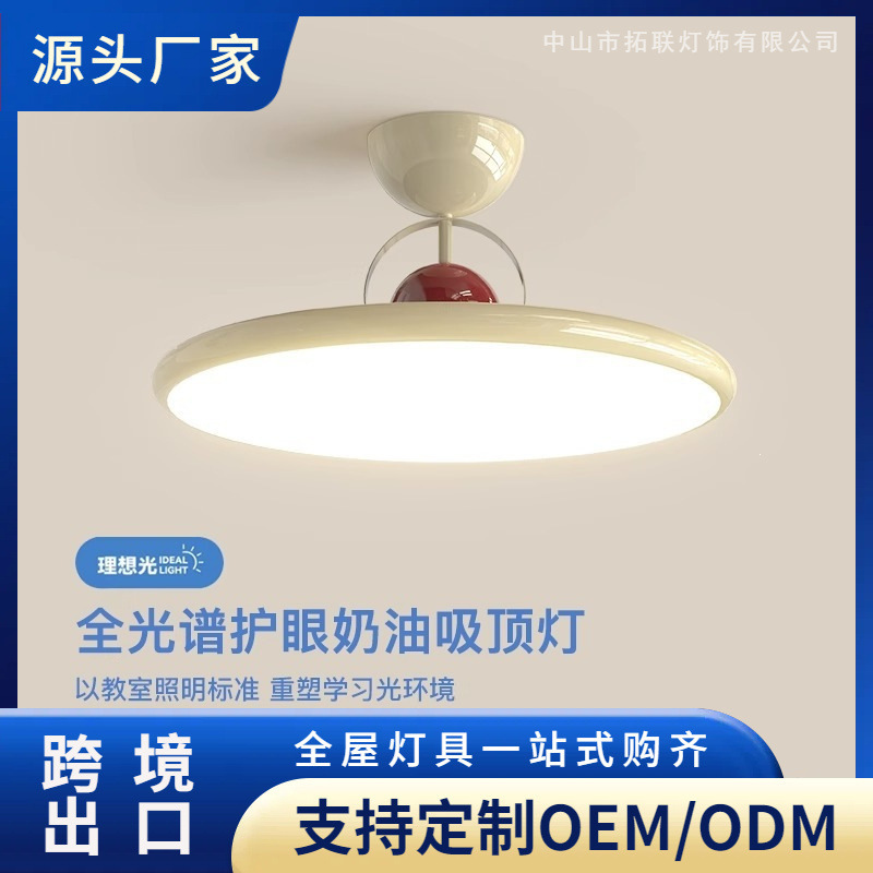 Bedroom Lamp Modern Minimalist Cream Style Warm Master Bedroom Lamp Full Spectrum Eye Protection Ceiling Lamp Guangdong Zhongshan Lighting Fixtures