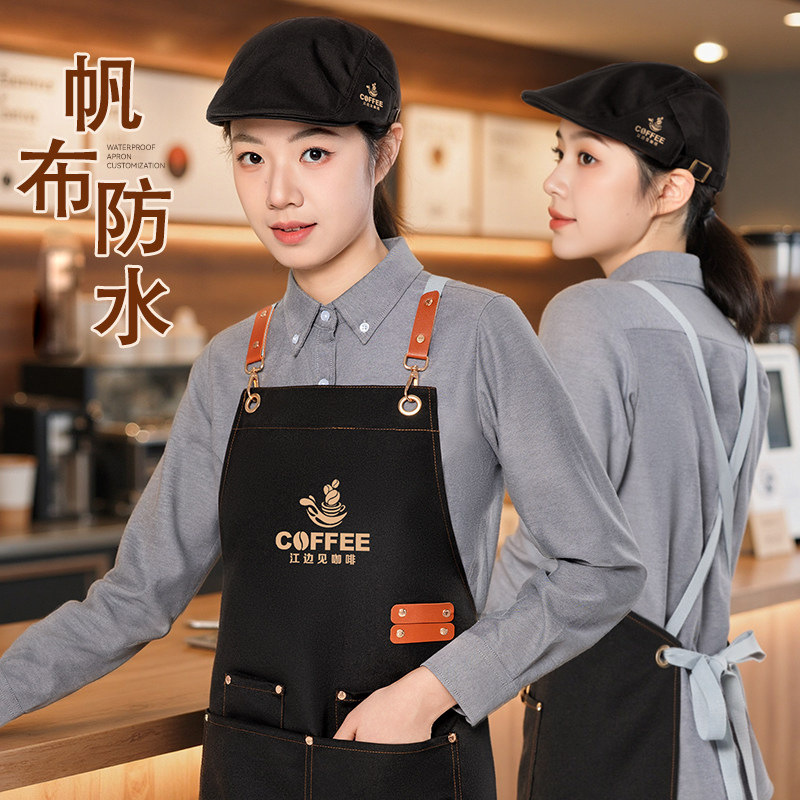 Wholesale kitchen aprons, custom workwear, waterproof and oil-resistant, thin summer style, commercial canvas for women, dirt-resistant for work Wholesale kitchen aprons, custom workwear, waterproof and oil-resistant, thin summer style, commercial canvas for women, dirt-resistant for work