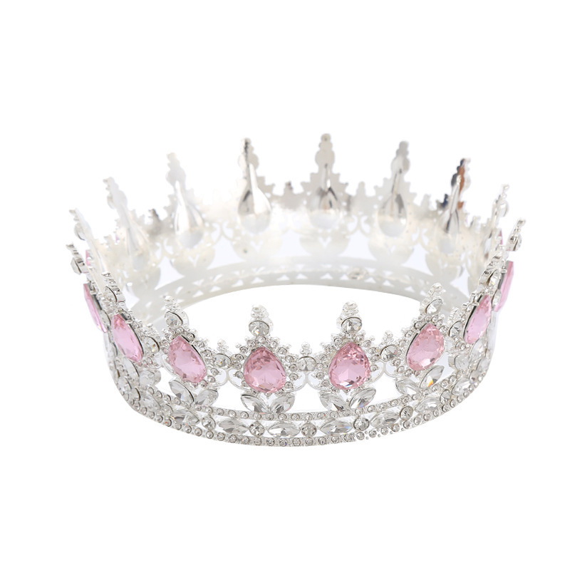Gran princesa europea corona de novia de alta calidad corona barroca europea y americana joyas de cabello de lujo