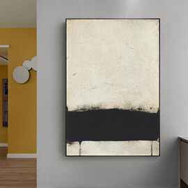 侘寂风客厅装饰画抽象直播室巨幅沙发背景墙落地画入户门玄关挂画