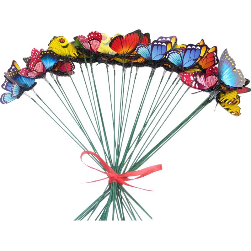 Трансграничный новый продукт, искусственный столб из ПВХ, бабочка, 3D стерео, однослойная бабочка, корзина для цветов, свадебный газон, украшение для сада