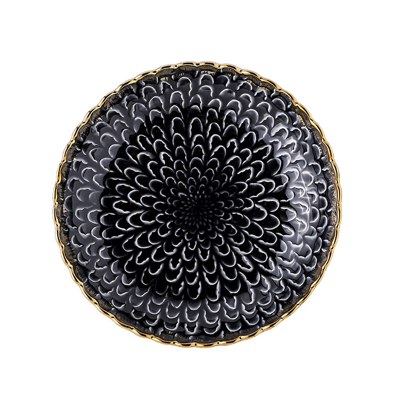 Nórdico creativo de lujo chino y occidental vajilla combinación traje macaron color crisantemo occidental plato de carne ensalada sopa tazón de arroz