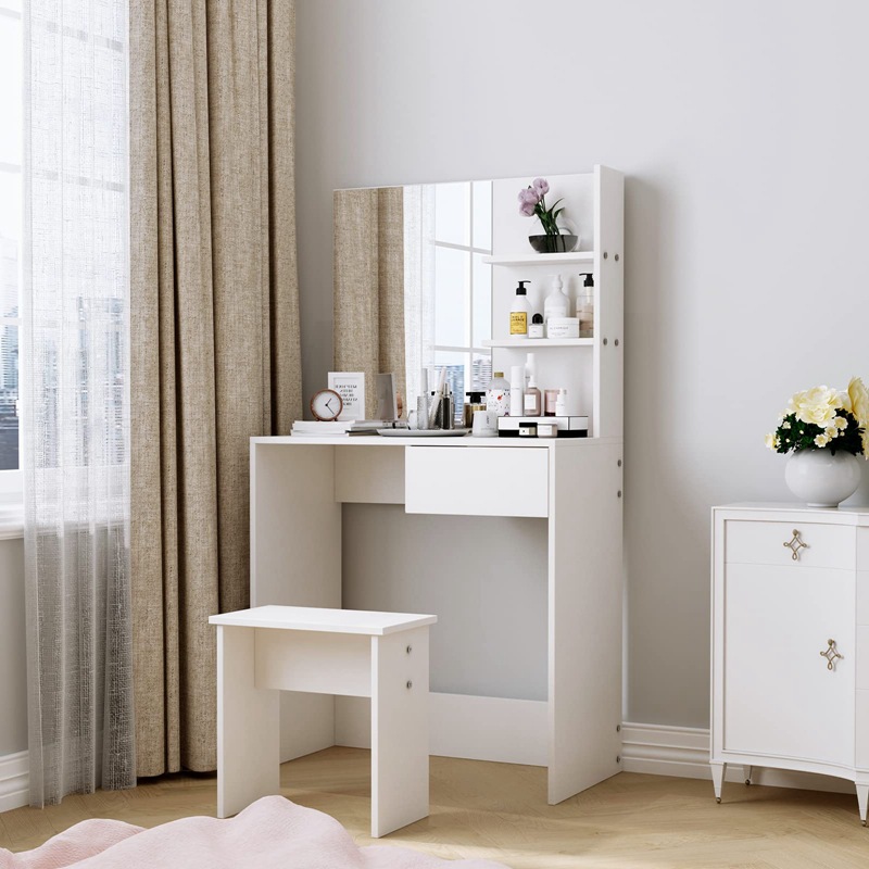 Tocador dormitorio moderno armario de almacenamiento simple integrado pequeño apartamento con luces nórdico mesa de maquillaje de lujo ligero al por mayor