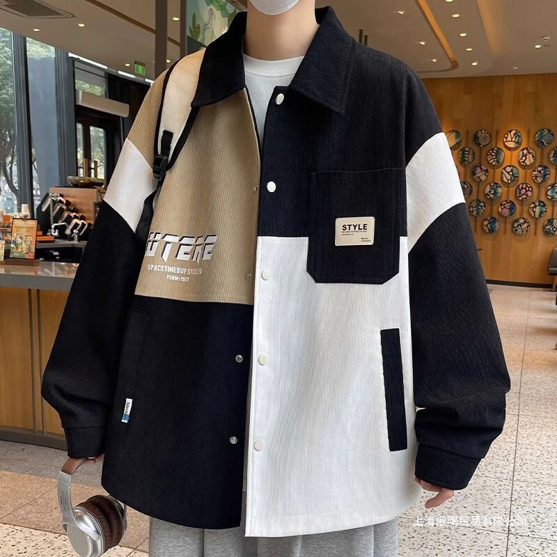 2026 Spring and Autumn Style Men's Loose Fit Oversized Shirt Jacket Trendy Brand Cool Workwear Top