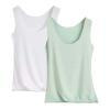 Women's ice silk vest white + green