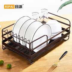 Japanese-style kitchen shelf, bowl rack, dish rack, plate storage rack, plate drainage bowl stand, Japanese ironware dish rack