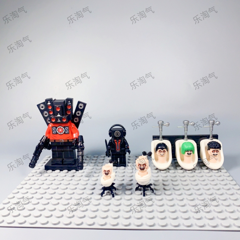 中国の積み木トイレマン vs 監視人形タイタンスピーカーとテレビマンフィギュア組み立て積み木おもちゃ|undefined