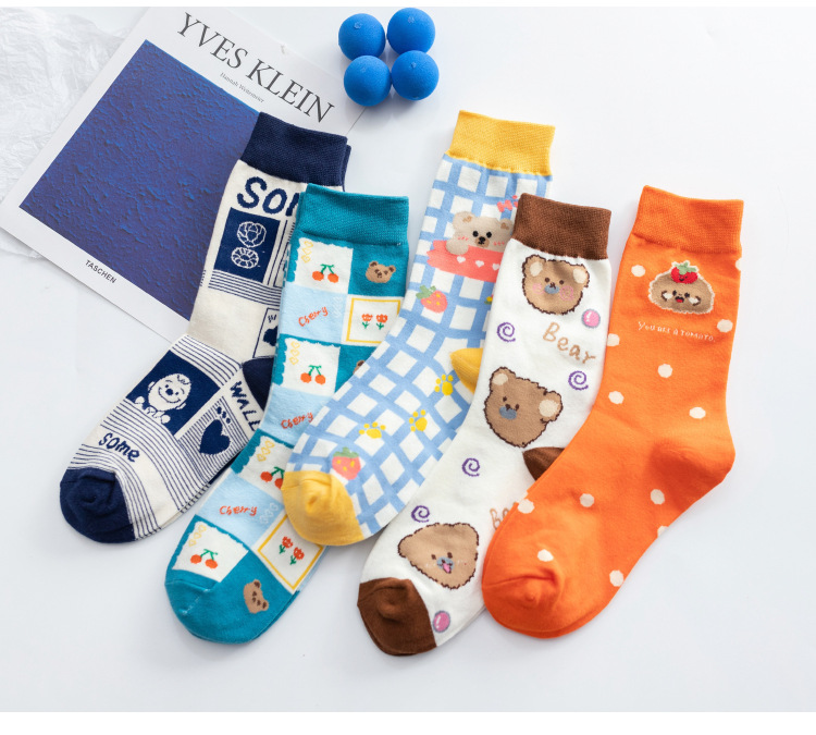 Bear Socks Rabbit Fruit Tube Socks Korean Cotton Socks display picture 1