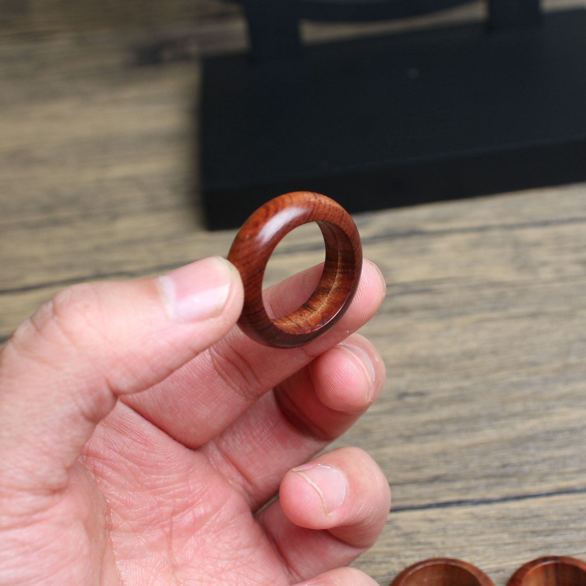 Ebony Wood Jujube Bracelet Keychain Designer Ring Accessory_voghion.com