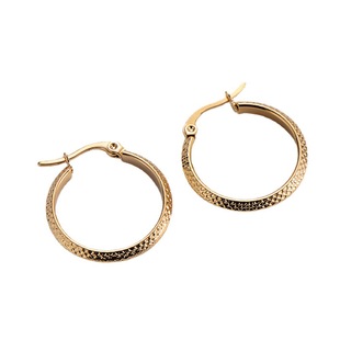 AML [Internet celebrity style] pattern round earrings electroplated gold 316 material metal jewelry fashion style