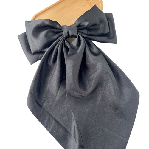 Cross-border best-selling color satin ribbon butterfly clip large-sized hair clip spring clip solid color hair clip for women with hair accessories at the back of the head