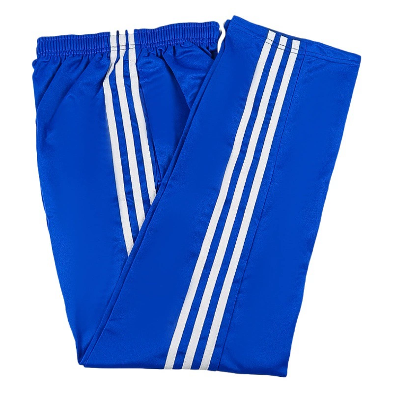 Королевские синие Зимние очень большие размеры для учащихся средней школы с флисовой подкладкой, утолщенные штаны для школьной формы, белые штаны с двумя полосами для учеников начальной школы
