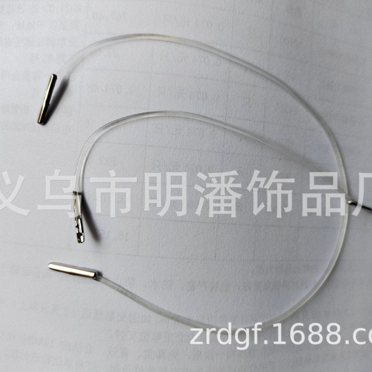 厂家供应1.5mm透明橡皮筋两头卡扣挂绳 鱼线皮绳透明绳扣包装绳