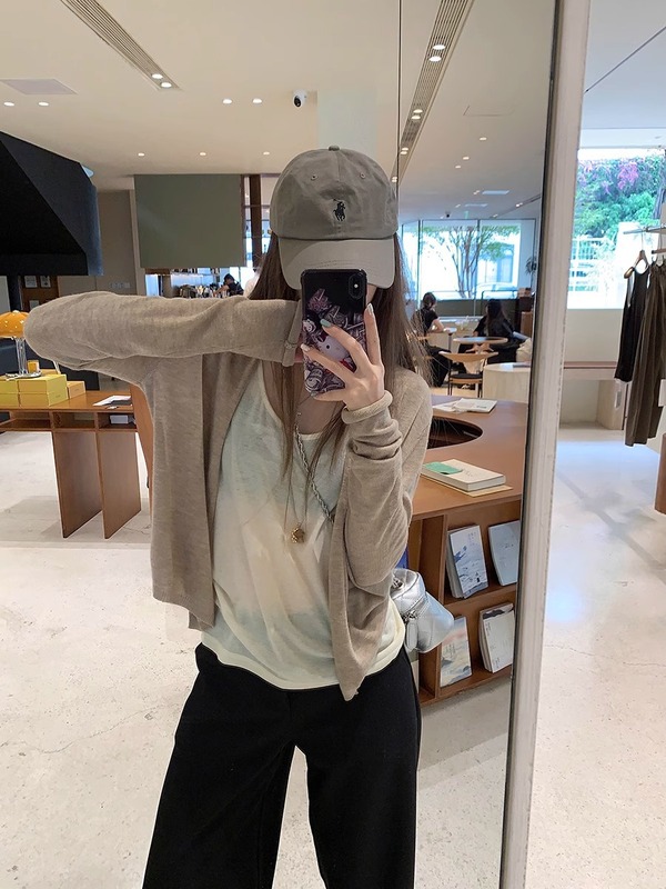 轻薄松弛感针织开衫女春季2025韩版防晒罩衫洋气减龄时尚外搭上衣|undefined