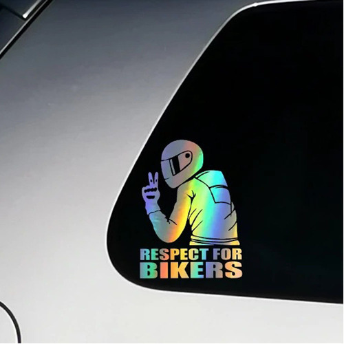 Foreign Trade Respect for Bikers Motorcycle Decal Creative Laser Car Body Sticker Personal Reflective Decorative Sticker
