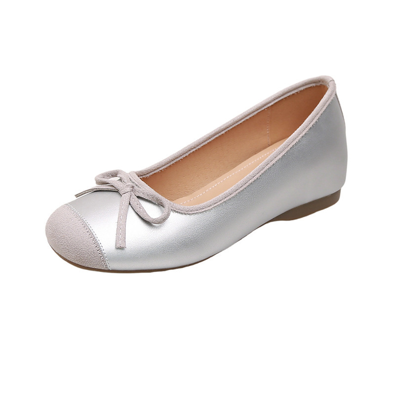 Invisible Mary Jane shoes with hidden heel with bow low-cut