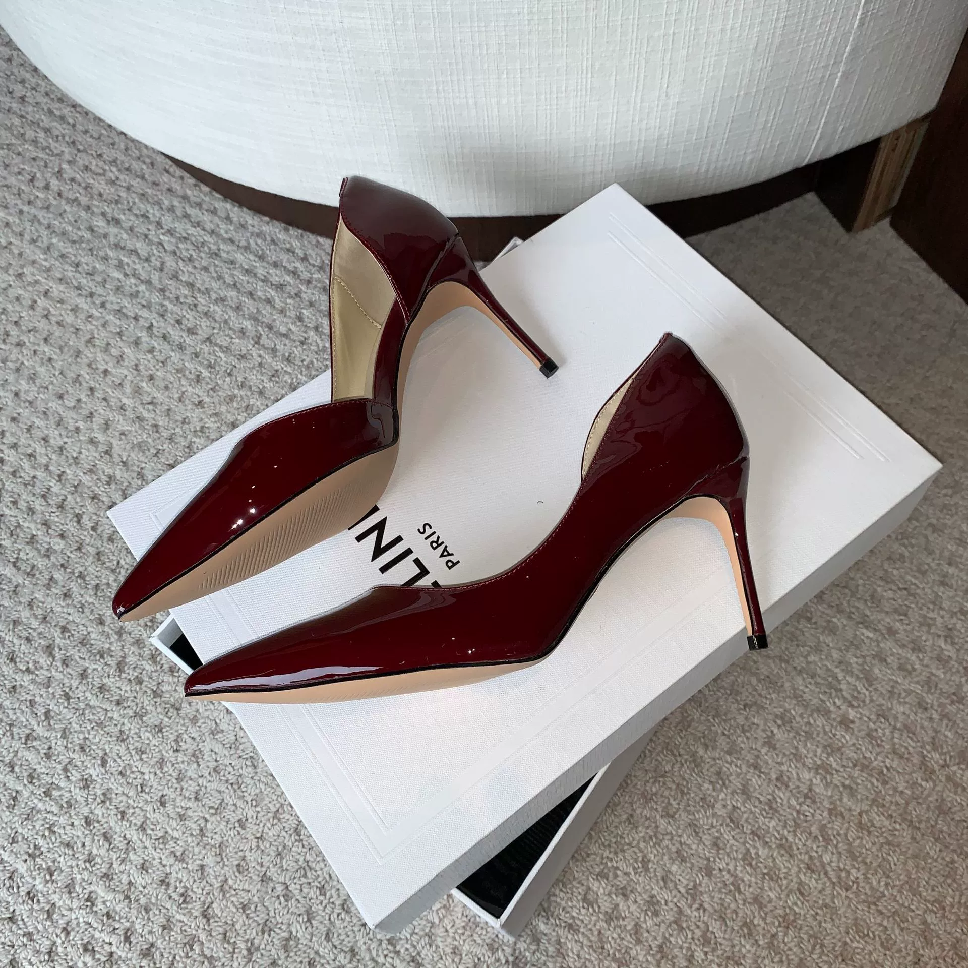 Side hollow genuine leather pointed toe shallow mouth stiletto black sexy women's single shoes all-inclusive sheepskin cushioned high heels versatile in the workplace