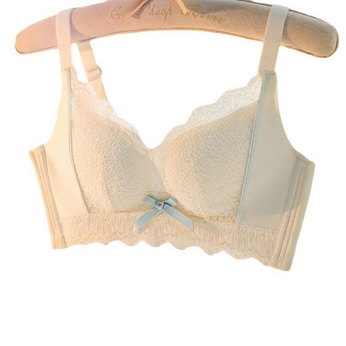 Adjustable big-breasted little girl bra without wires, push-up, traceless, sexy lace upper support underwear for women