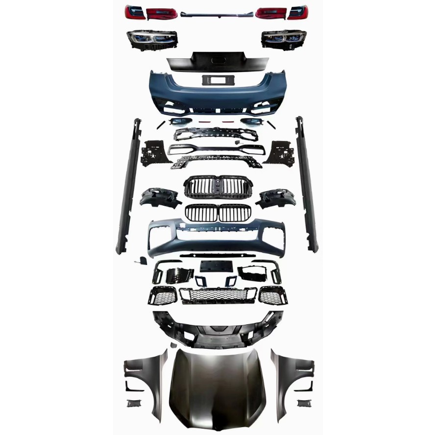 Old-To-New Surround Bumper Suitable for Bmw 7 Series G11/G12 Early Model with Full Surround for Modified Headlights and Taillights