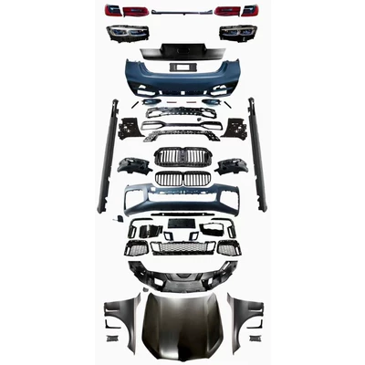 Old-To-New Surround Bumper Suitable for Bmw 7 Series G11/G12 Early Model with Full Surround for Modified Headlights and Taillights (Big Surrounded)