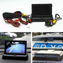 跨境热销4.3寸折叠显示器外挂高清夜视防水车载摄像头倒车影像