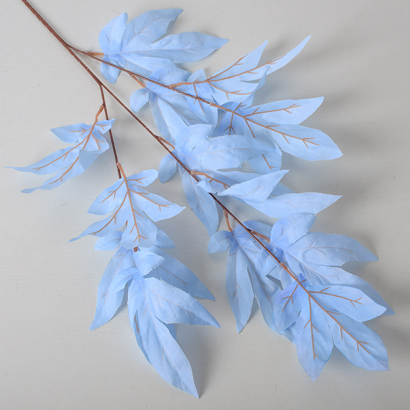 Flor artificial flor azul material boda salón decoración del hogar Rosa artificial Flor de plástico al por mayor