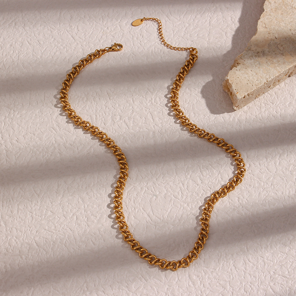 Basic Geometric Stainless Steel Plating Bracelets Necklace