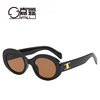 Fashionable trend sunglasses, brand retro glasses with letters, European style