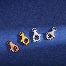 富煊s925纯银闭口带双圈龙虾扣收尾扣diy手工项链扣配件饰品扣手