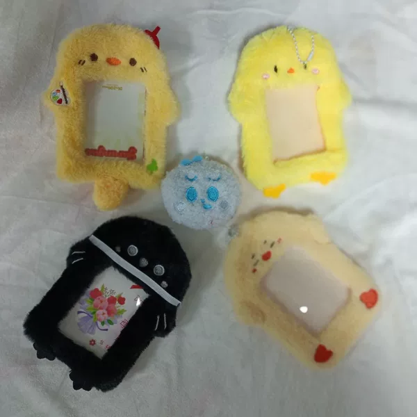 Plush Card Holder with Deep Space Theme, Love and Deep Space Attribute Small Animal Card Holder, Card Holder 3inch Photo Chick and Duck Card Holder