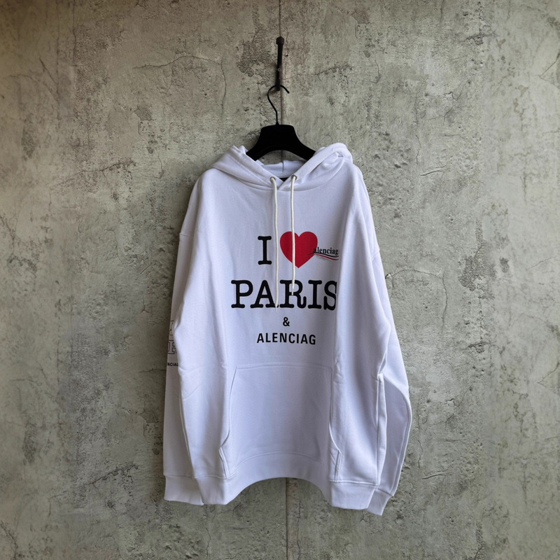 Paris B Heart Cola Wave Letter Print Casual Hooded Sweatshirt Family Men and Women Couple Versatile Hoodie Paris B Heart Cola Wave Letter Print Casual Hooded Sweatshirt Family Men and Women Couple Versatile Hoodie