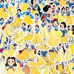60张白雪公主卡通人物贴纸行李箱贴画电脑笔记本吉他防水贴画批发