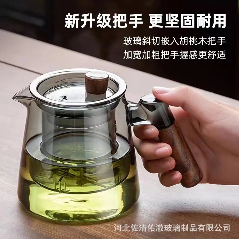 tetera de vidrio de alto silicio de silicio resistente al calor utensilios de té domésticos oficina espesar separación de té máquina de preparación de té taza de té tetera de té image 3