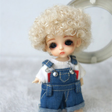 巨尤素BJD陶瓷娃娃假发仿马海毛12分小头围萌萌卷卷毛(JD713)新款