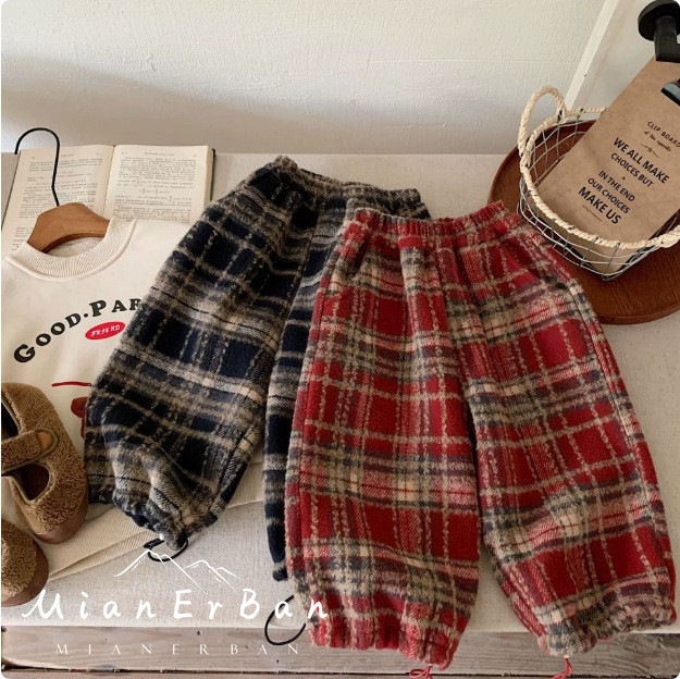 Children's winter fleece woolen trousers for men and women