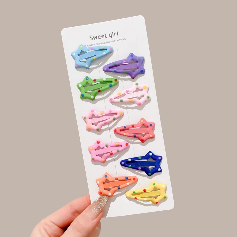 Horquilla de estrella de color dopamina 2025 nueva horquilla de gota de agua de nube para niños flequillo lateral bb clip tocado