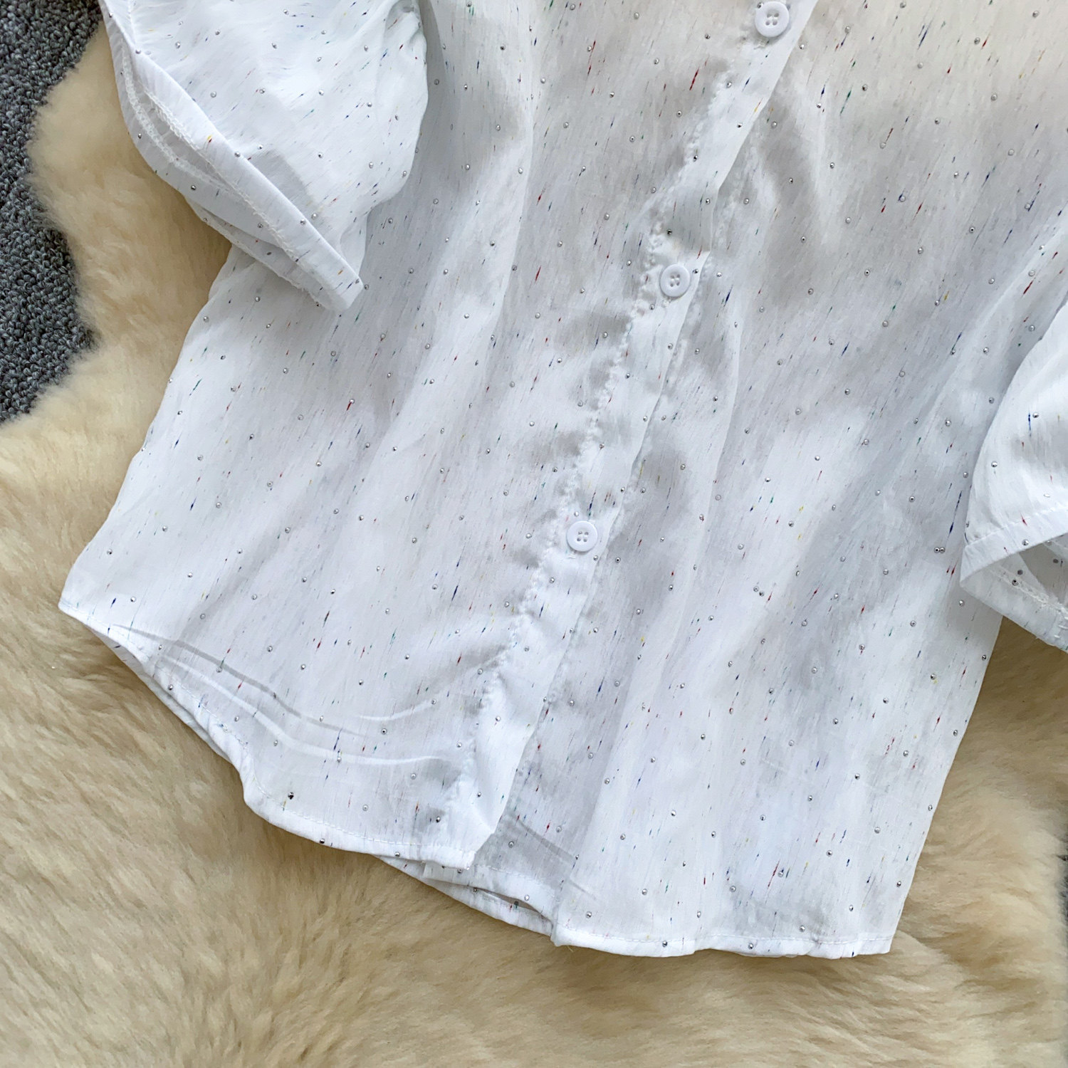Women's Korean Style Puff Sleeve Breathable Shirt Skin Friendly Loose Design Elegant Versatile Commuter Top Spring 2026_ecoleips.com