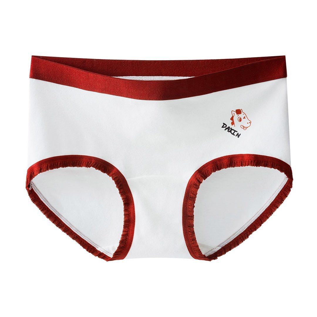 Nuevas calzoncillos de niñas, calzoncillos rojos de adolescentes, calzoncillos antibacterianos de algodón 10A, calzoncillos de estudiantes de edad media. image 5