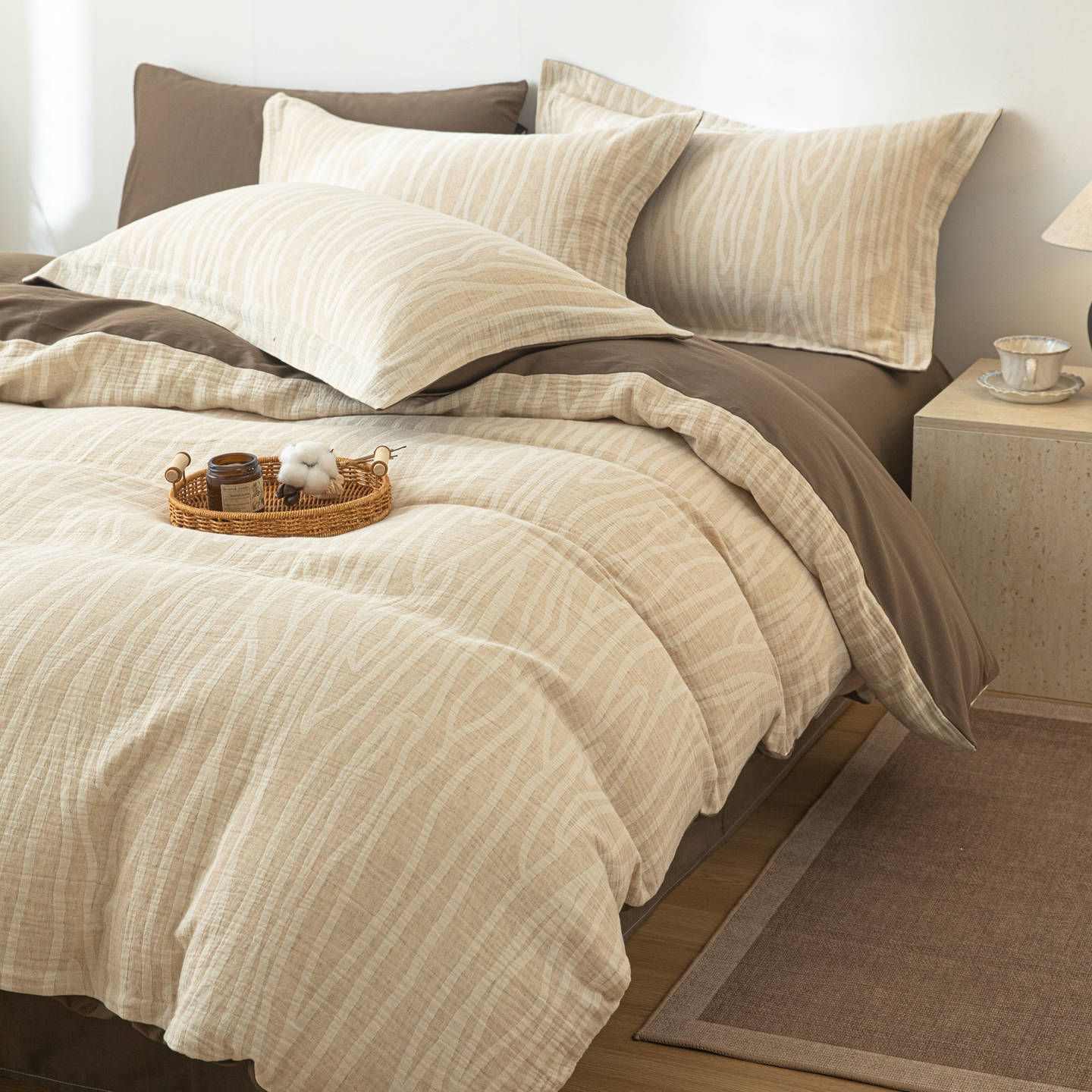 Cama de algodón ligera de lujo de cuatro piezas de algodón puro cuatro estaciones generales 2025 nuevas sábanas de cama 4