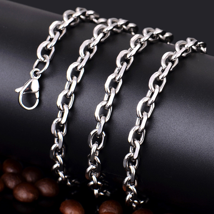 Stainless Steel Chain Necklace For Men And Women Interlocking Ring_voghion.com