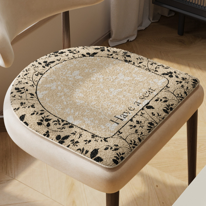 Cojín de silla engrosada en forma de herradura cojín de silla de felpa de oficina sofá cojín de silla de comedor cojín de taburete de otoño e invierno cojín de tope
