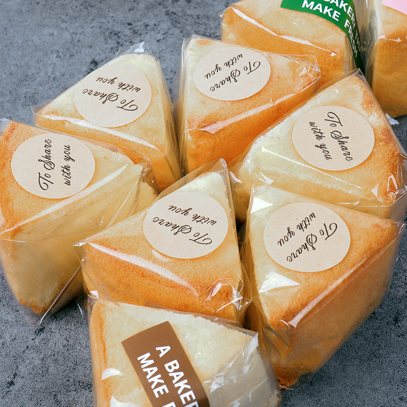 戚风蛋糕包装袋6寸8寸切块蛋糕胚玻璃纸烘焙贴纸透明西点打包袋子