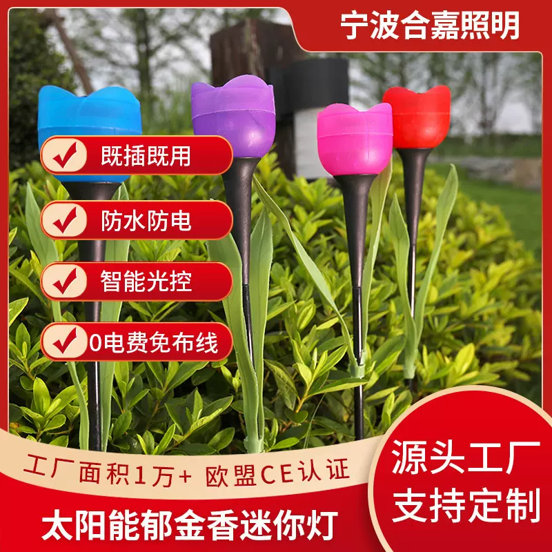 定制郁金香景观草坪灯 工程装饰LED户外地插灯太阳能庭院景观灯