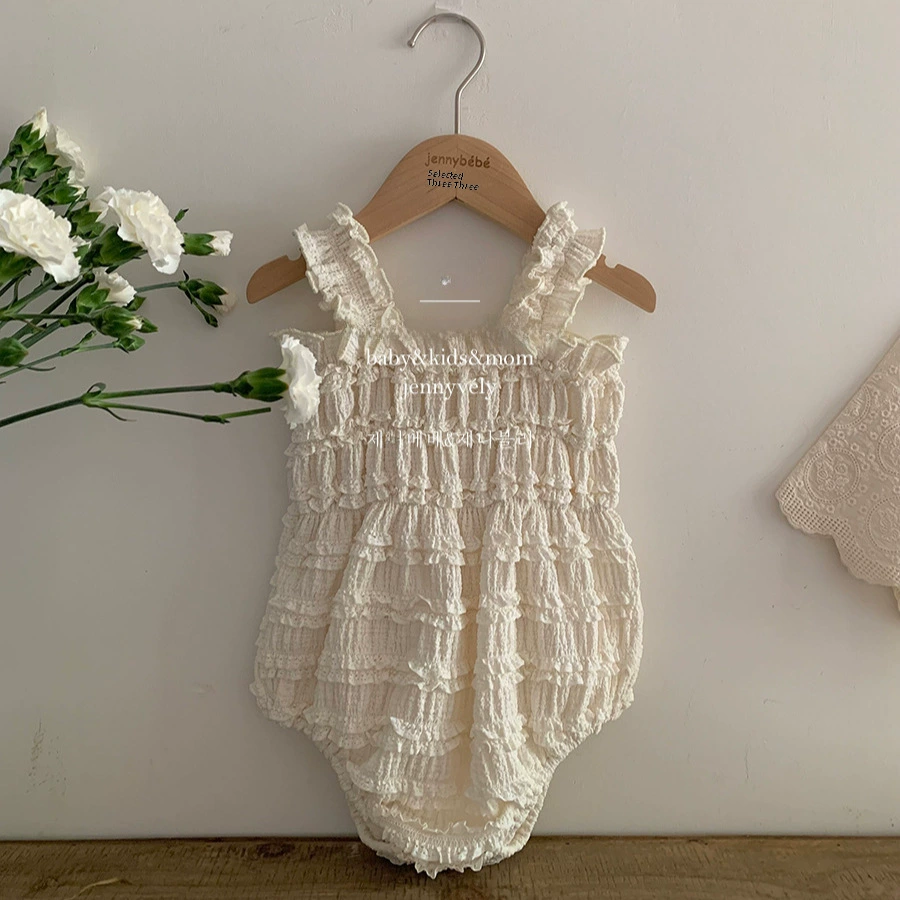 Летний костюм из кружевного боди для девочек, маленький принцессы костюм, кружевное платье, утягивающий эффект
