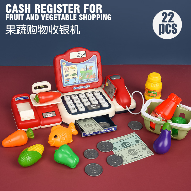 Amazon Hot Selling Children's Simulation Supermarket Cash Register Set Toys Educational Multifunctional Cash Register Play House
