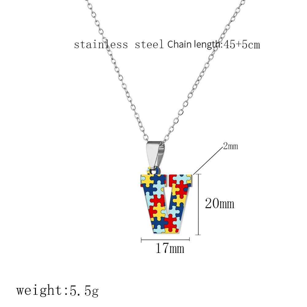 П pendant из нержавеющей стали с буквами, головоломка, ожерелье, (торговля через границы)