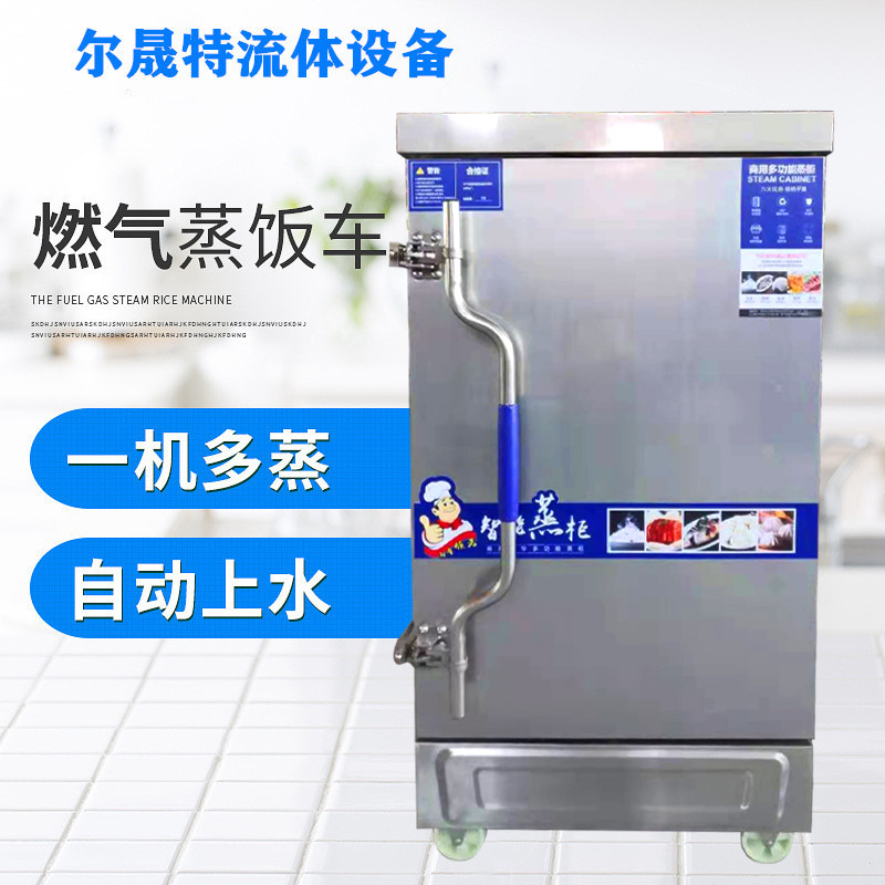 燃气煤气商用蒸饭柜 多功能单双门蒸饭车6-24盘 不锈钢节能蒸饭车