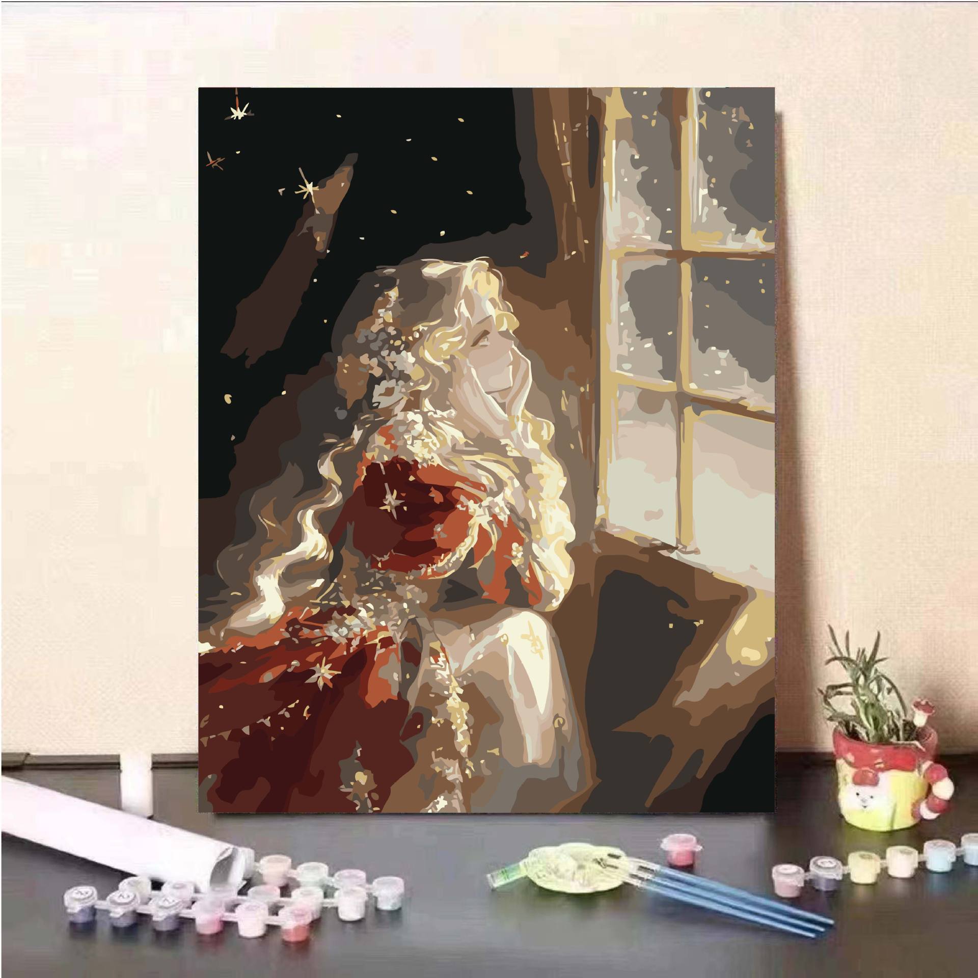 Princesa Príncipe DIY pintura al óleo digital dibujos animados curar grafitis pintura al óleo descompresión regalo dibujado a mano