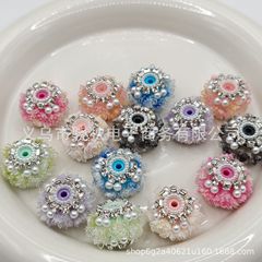 重工链条珍珠花瓣直孔花球串珠笔饰品手机钥匙链包链手工diy饰品